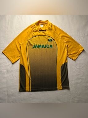 Vintage 00s Jamaica National Team Soccer Jersey Yellow Y2K